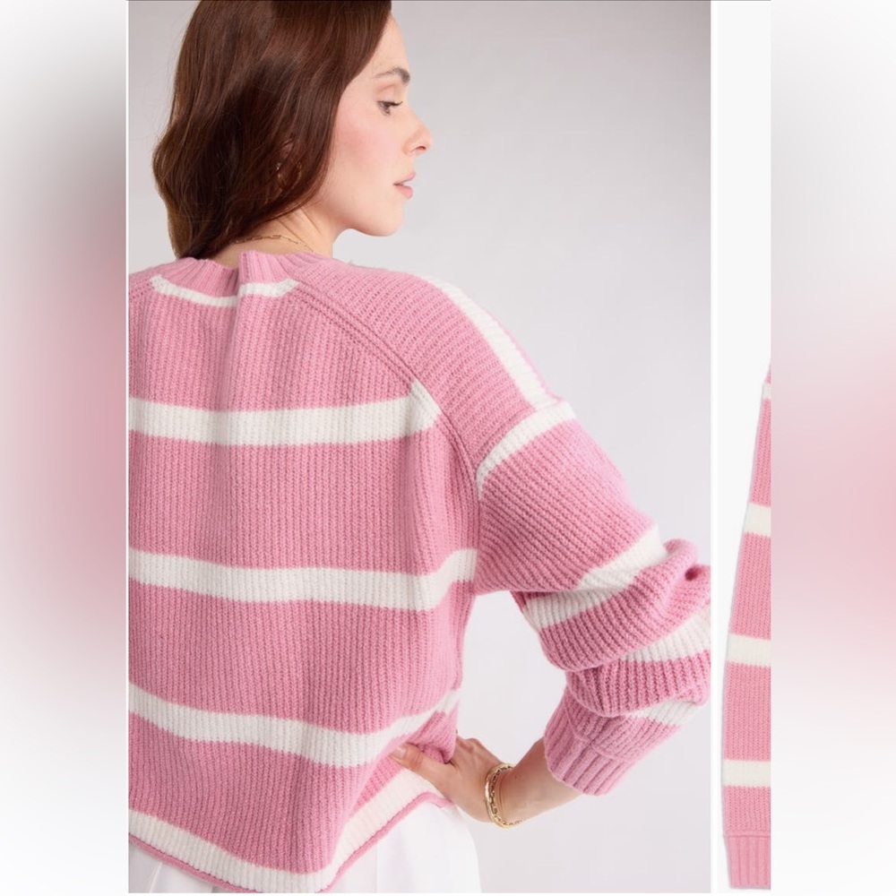 Abound Pink and White Striped Sweater - Picture 4 of 10
